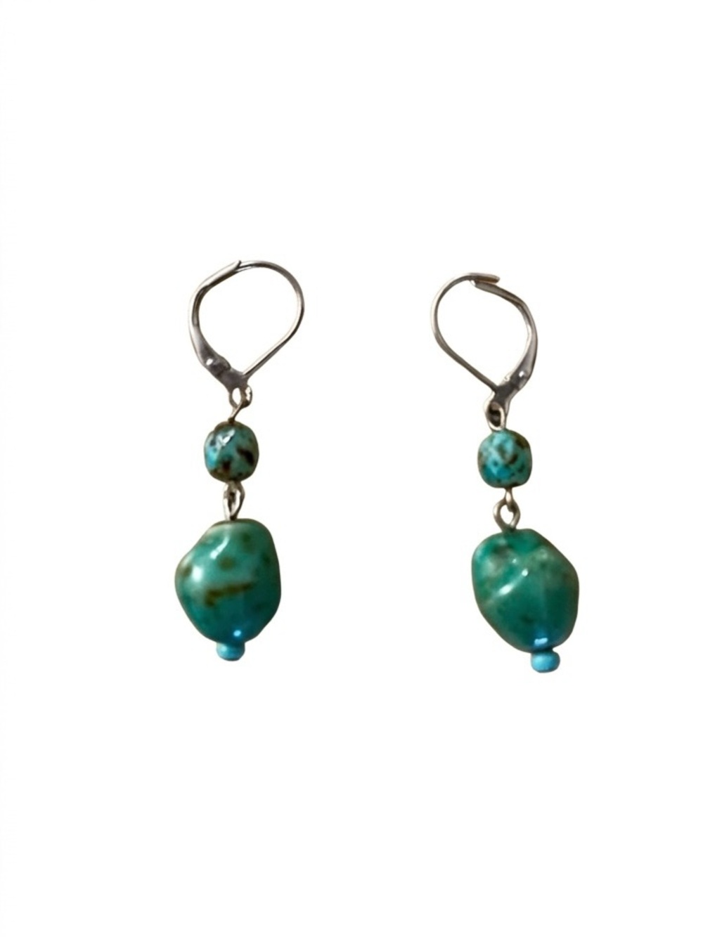 NWOT Turquoise Agate Quartz Dangle Earrings